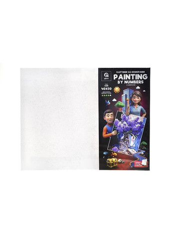 Набір для розпису по номерах 40х50 см QB900-054 "Духмяний бузок" з дерев'яною підставкою qbee (368709402)