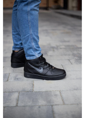 КРОСІВКИ ЖІНОЧІ NIKE AIR FORCE 1 HIGH BLACK НАЙК АІР ФОРС 1 ПРЕМІУМ No Brand чорні зими (367169781)