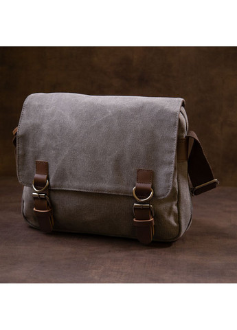 Сумка почтальонка текстильная 20605 Серая Vintage (366881037)