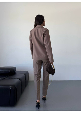 Костюм (пиджак, брюки, топ), цвет Светло-коричневый Fashion (361310322)