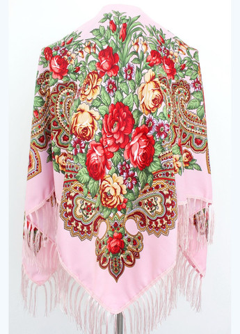 Платок в народном стиле "Романтические цветы" Пудра 621013 Husta (322502111)