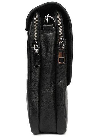 Сумка планшет через плече з натуральної шкіри чоловіча для документів та для телефону маленька Чорний 40330 LIMARY (361348653)