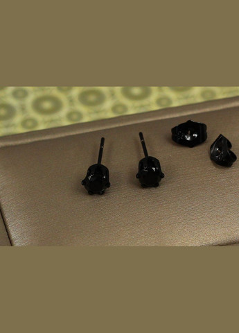 Серьги гвоздики с камнем на шесть креплений 5 мм блек ган черные Xuping Jewelry (316433375)