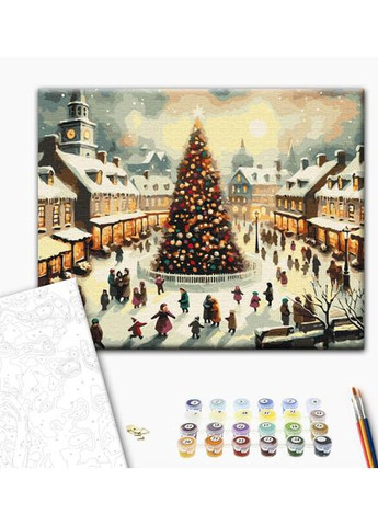 Картина за номерами новорічна Біля головної ялинці 40х50 см BS53845 Brushme (313865535)