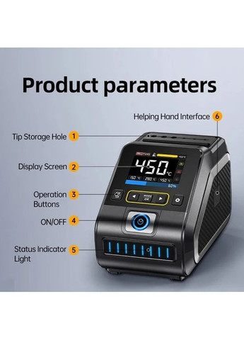 DWS-200 Паяльна станція, комплектація F210 максимальна з 3-ма жалами Fnirsi (372122484)