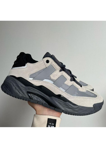 КРОССОВКИ ЖЕНСКИЕ ADIDAS NITEBALL GREY BLACK 2 АДИДАС НАЙТБОЛ No Brand серые демисезоны (367171849)