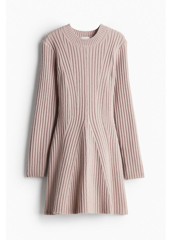 Рожева кежуал в'язане плаття H&M однотонна