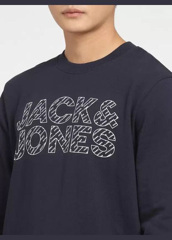 Світшот Jack & Jones - Прямий крій однотонний чорний кежуал бавовна органічна - (281451137)