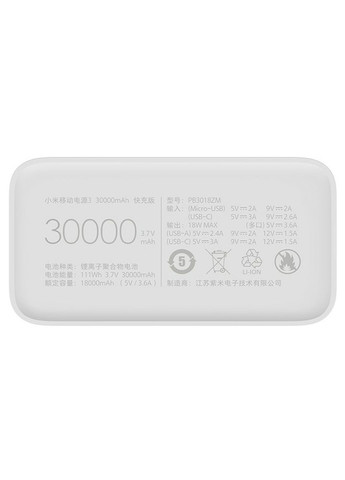 УМБ Power Bank 30000 mAh micro-USB Type-C быстрая зарядка (павербанк) Xiaomi Redmi