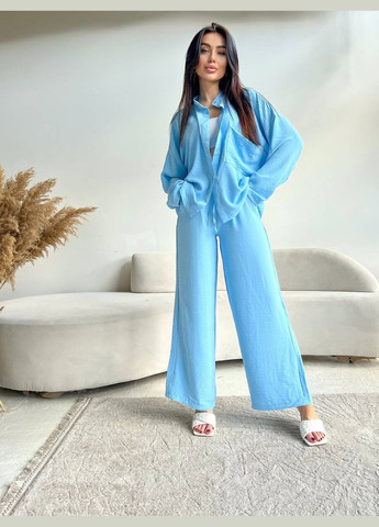 Женский костюм-двойка цвет голубой р.42/44 454378 New Trend (290111530)