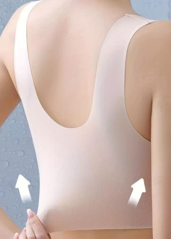 Бежевый топ эластичный топ с формованной кружевной чашкой на широких бретелях flowers comfortly (1273-44) Macarena без косточек нейлон