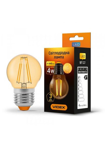 Лампа Filament VLG45FA-04272 4 Вт E27 2200 K Бронза (23690) Videx (284106859)