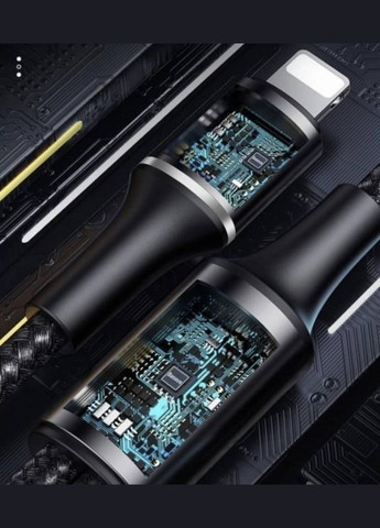 Зарядка USB кабель для синхронизации и зарядки iPhone Apple Lightning с LED подсветкой 1 м Черный Baseus (317188896)