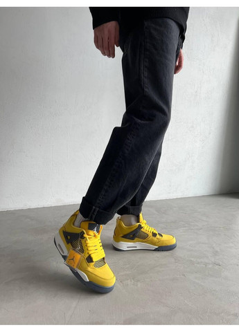 КРОССОВКИ ЖЕНСКИЕ NIKE AIR JORDAN RETRO 4 YELLOW 1 НАЙК АИР ДЖОРДАН No Brand белые демисезоны (367167168)
