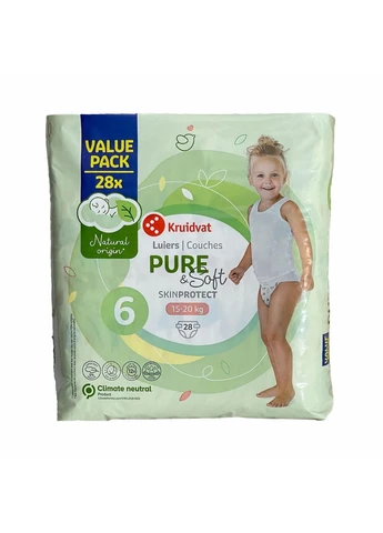 Детские подгузники Pure&Soft 6 (15-20 кг) 84 шт Kruidvat (387587504)