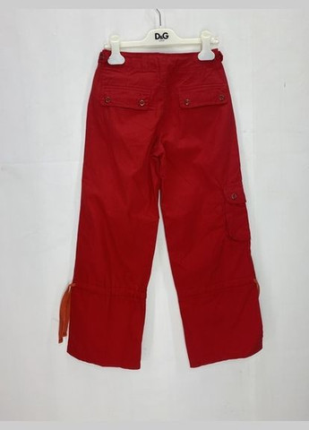 Красные повседневный летние прямые брюки No Brand