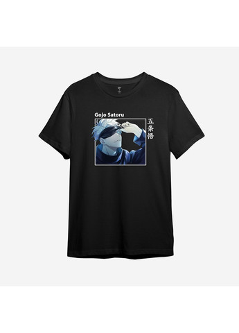 Чорна демісезонна футболка аніме з принтом "gojo satoru" - манга jujutsu kaisen 6 (1023427730-an5) ТiШОТКА