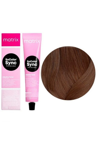 Безаміачний тонер для волосся на кислотній основі SoColor Sync PreBonded 7AM блондин попелястий мока, Matrix (292736118)