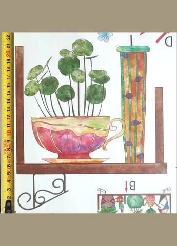 Вінілові наклейки 15 вазонів (лист 60 х 90 см) Б179-13 No Brand (337171707)