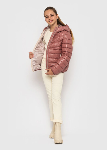 Комбинированная демисезонная куртка кораллово - розовый Cvetkov Тиффани