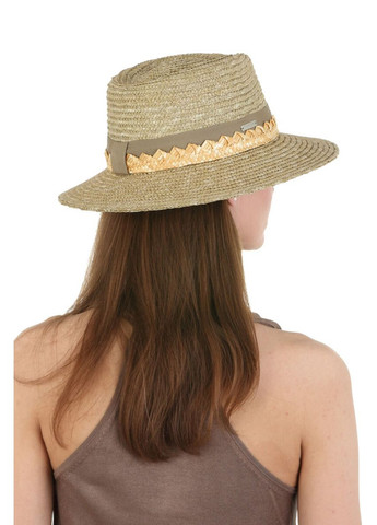Капелюх Федора літній жіночий з натуральної соломи оливковий (SC52492) Seeberger (295671670)