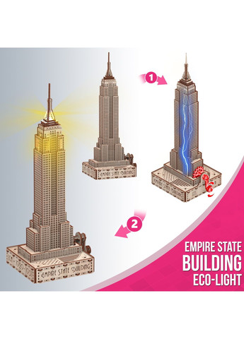 Конструктор дерев'яний механічний 3D Хмарочос No Brand (294977564)