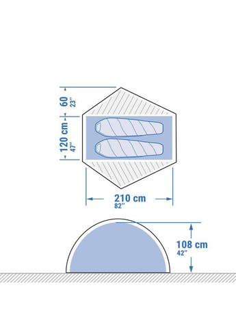 Туристическая Трекинговая Палатка MT500 Mesh (Двухместная) Водонепроницаемая SIMOND (356020169)