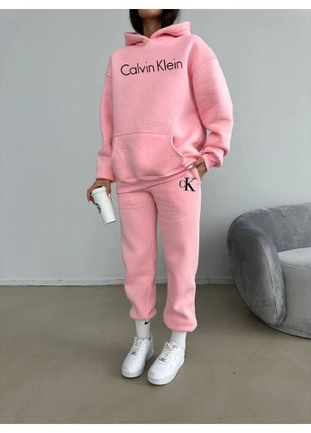 Костюм тринитка на флисе (худые, брюки), цвет Розовый Fashion (370032764)