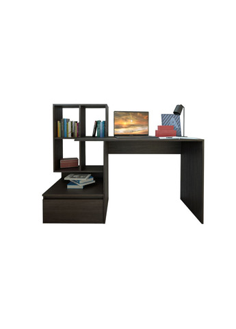 Стіл комп'ютерний, письмовий стіл з ящиками та дверцятами ST-0005 від Венге темний MORELI (335424263)