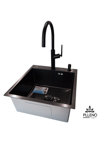 Кухонная мойка 4-в-1 (комплект) Handmade PVD черная HS 5050 (3.0/1.0 мм) Kraft (347324538)