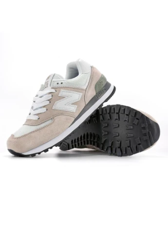 Бежевые демисезонные кроссовки мужские new balance 574 light beige v2 нью беланс 574 No Brand