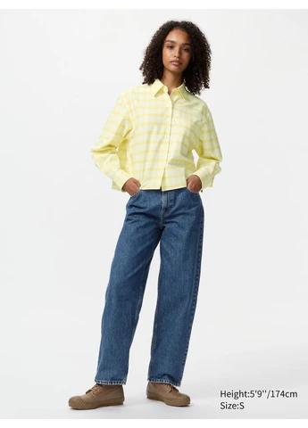 Оксфордська сорочка у клітинку Uniqlo (394051701)