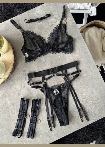 Чорний демісезонний комплект білизни No Brand