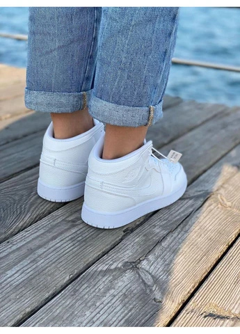 КРОСІВКИ ЖІНОЧІ NIKE AIR JORDAN 1 RETRO HIGH FULL WHITE НАЙК АІР ДЖОРДАН БІЛІ No Brand білі демісезони (391017207)
