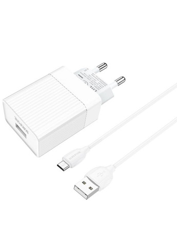 Сетевое зарядное устройство BA47A Mighty speed single port QC3.0 3A + Micro-USB cable 18W White Borofone BA47A Mighty speed single port QC3.0 3A + Type-C cable (345105489)