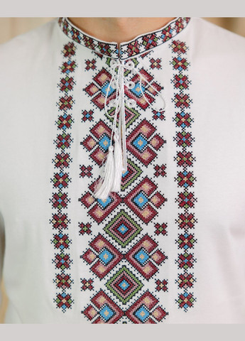 Біла футболка з вишивкою чоловіча xrmaster ізольд на білому s візерунок орнамент пряма трикотаж (347163991)