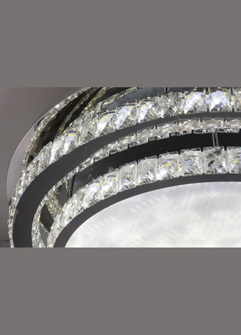 Люстра стельова кришталева LED з пультом 25671 Хром 18х80х80 см. Sunnysky (364766618)