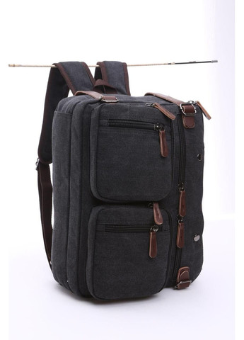 Рюкзак трансформер дорожня сумка чоловіча текстильна велика чорна 20078 Vintage (362418076)