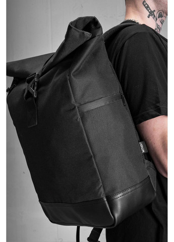 Мужской Повседневный Рюкзак Роллтоп Школьный Basic Black Without (360641934)