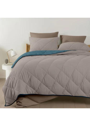 Покривало стьобане двостороннє TAUPE STONE CS9 200x230 см Бежево-блакитний Cosas (379929818)