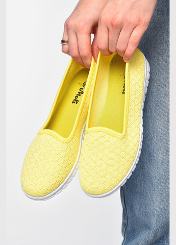 Мокасини жіночі жовтого кольору текстиль Let's Shop (332005880)