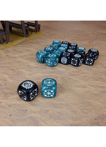 Настольная игра Набор кубиков Crosshairs Compact D6: Stormy & Black Dice Set Q-Workshop (371882911)