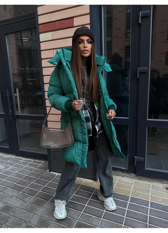 Зеленый демисезонный Пуховик Style Point