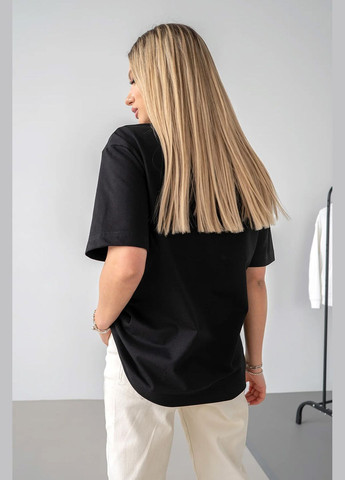 Жіноча футболка Оверсайз OVER Чорна Teamv - (337115759)