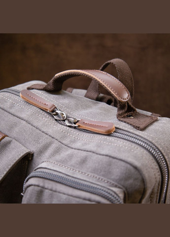 Рюкзак для ноутбука дорожній текстильний унісекс сірий 30х42х15 см 20618 Vintage (362417956)