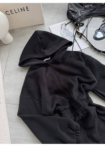 Женский флисовый комбинезон Asi.Store.ua комбинезон-брюки чёрный спортивный, повседневный, кэжуал флис