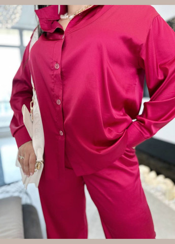Женский костюм рубашка и брюки цвет малиновый р.46/48 452009 New Trend (289469036)