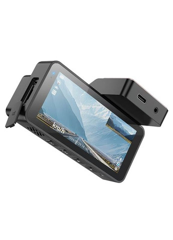 Відеореєстратор DV12 driving recorder 2K display GPS(with rear camera) Silvery Gray (6942007640176) Hoco DV12 (with rear camera) (361871476)