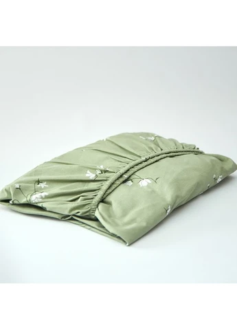 Простирадло на резинці Бязь Gold Люкс 120х190х25 см (MS-850002267) Moon&Star Green Bloom (386587841)