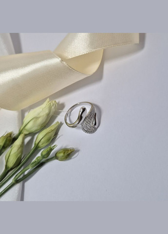 Срібна каблучка Завиток з Білими Каменями.0 розмір срібло 925 проби Родоване 4241р 3.70г No Brand (338185609)